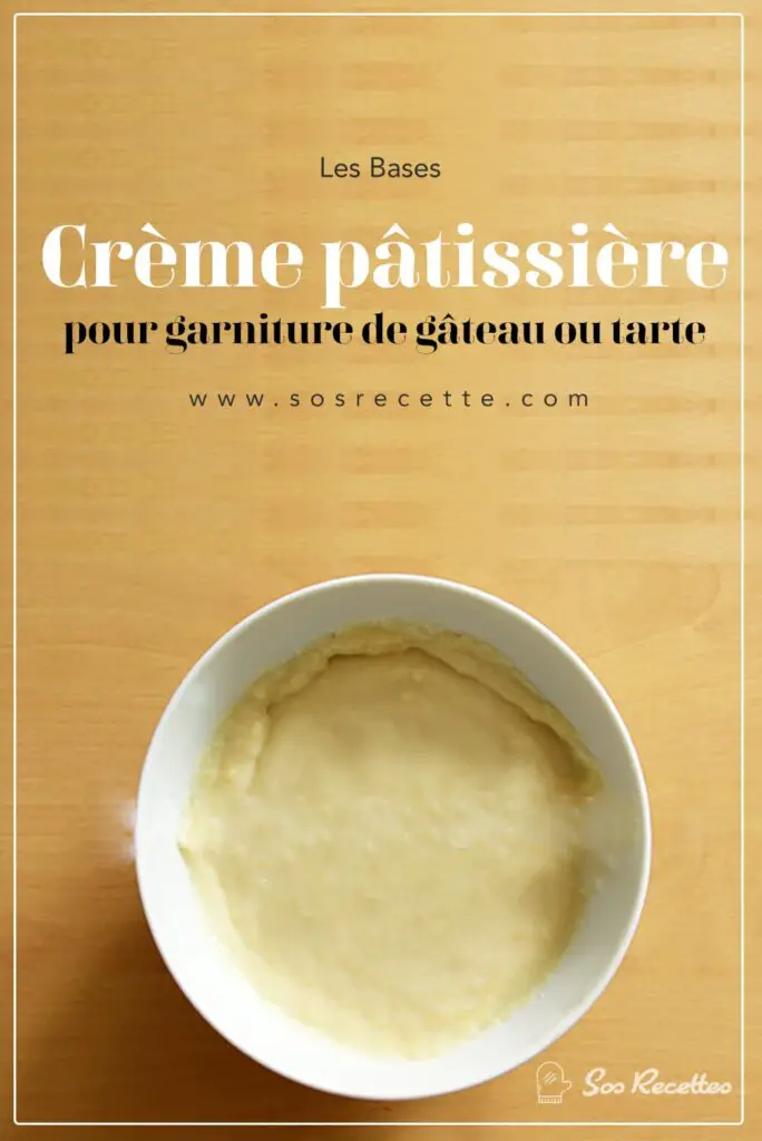 Crème pâtissière pour garniture de gâteau ou tarte