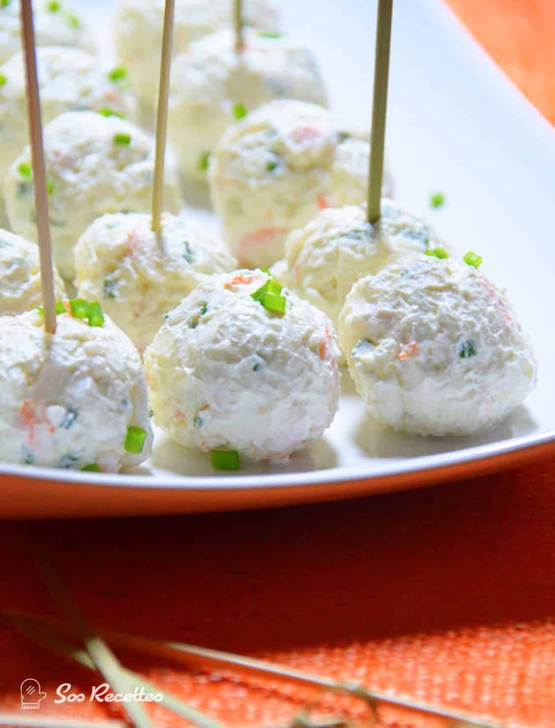Boulettes fraicheur aux miettes de crabe, fromage frais et citron Sos Recette
