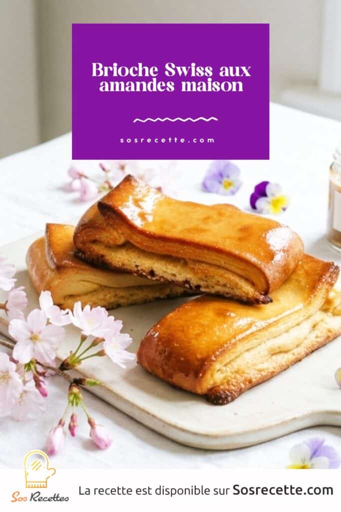 épingle pinterest pour la recette de brioche swiss aux amandes maison