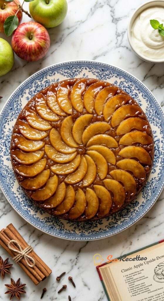 Gâteau aux pommes renversé aux épices