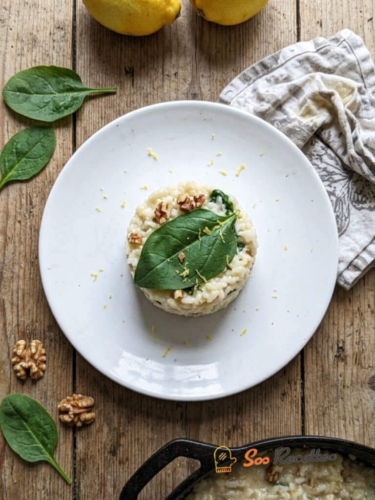 Risotto rafraîchissant au citron, basilic & noix