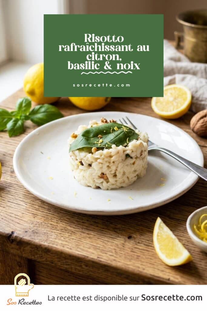 Risotto rafraîchissant au citron, basilic & noix