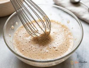 Pâte à brioche étalée et garnie de crème à l'orange avant d'être roulée